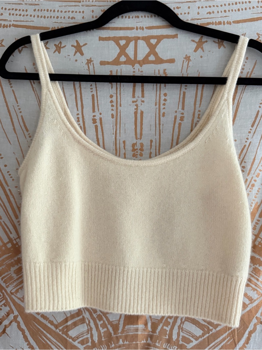 Reformation Cashmere Cream Knit Crop Tank Top Small
